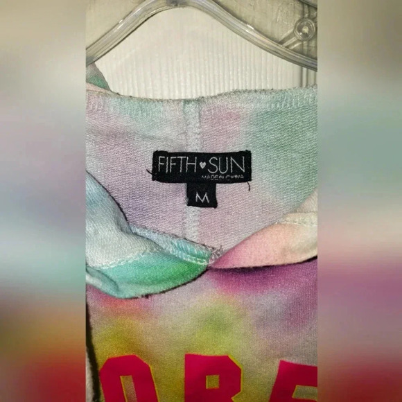 Fifth Sun | Tie Dye Croped Hooded Hippy Preppy Tank - Picture 2 of 4